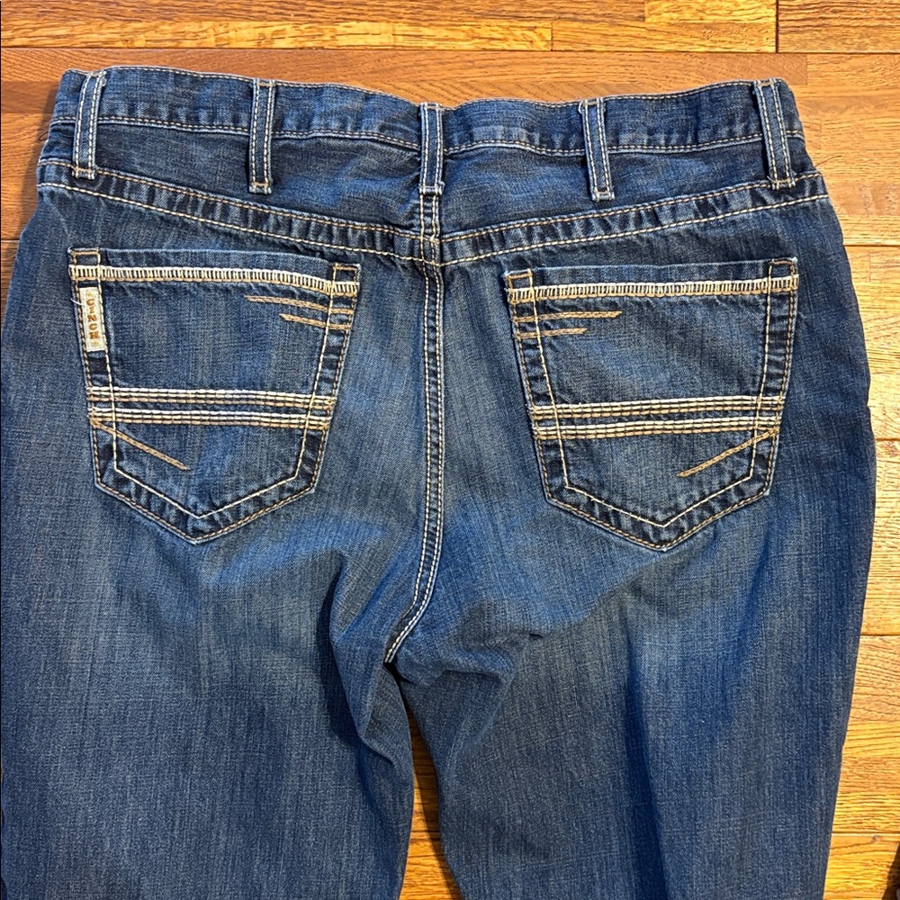 Men's Blue Denim Jeans - Classic Straight Fit - Picture 4 of 5
